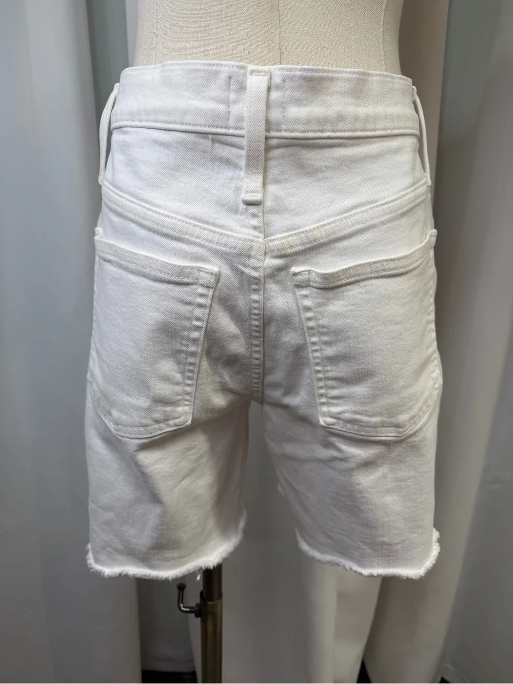 J. Crew ‘Long Denim High-Rise Short’ in White Size 27